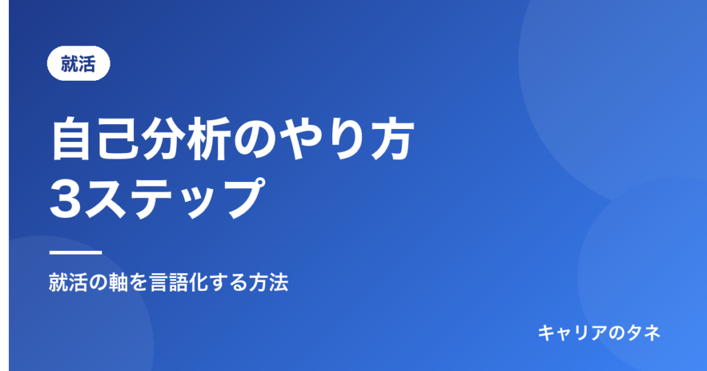 自己分析のやり方3ステップ