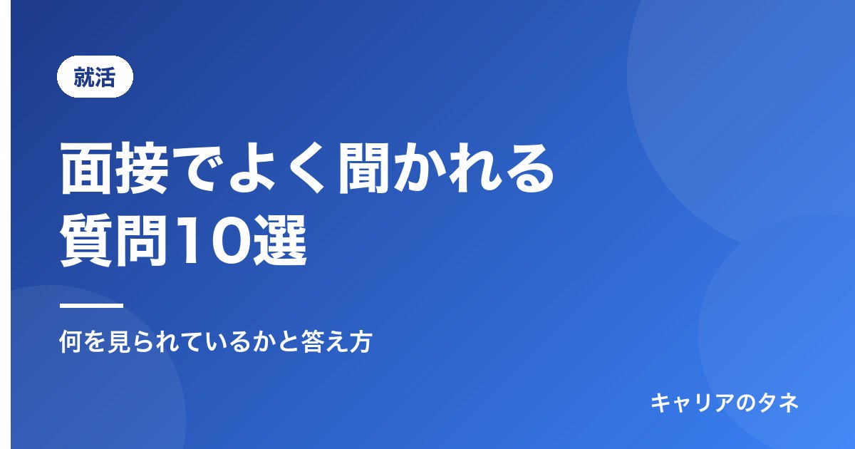 面接でよく聞かれる質問10選